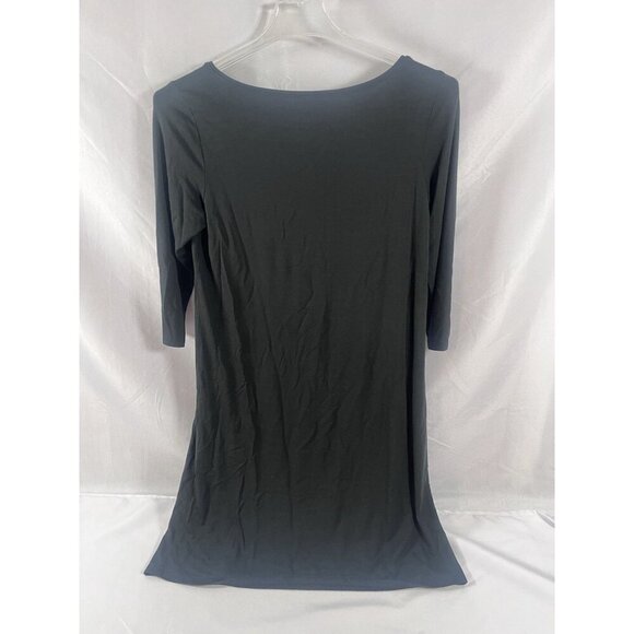 Eileen Fisher T-Shirt Dress Black 3/4 Sleeve A-Line Size Small - Picture 3 of 7